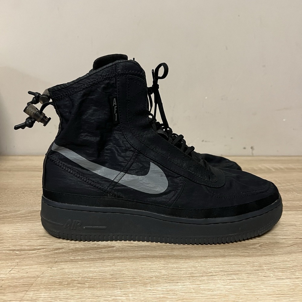 Nike Air Force 1 High Shell Sneakers Shoes Women's Size 10 Black BQ6096-001